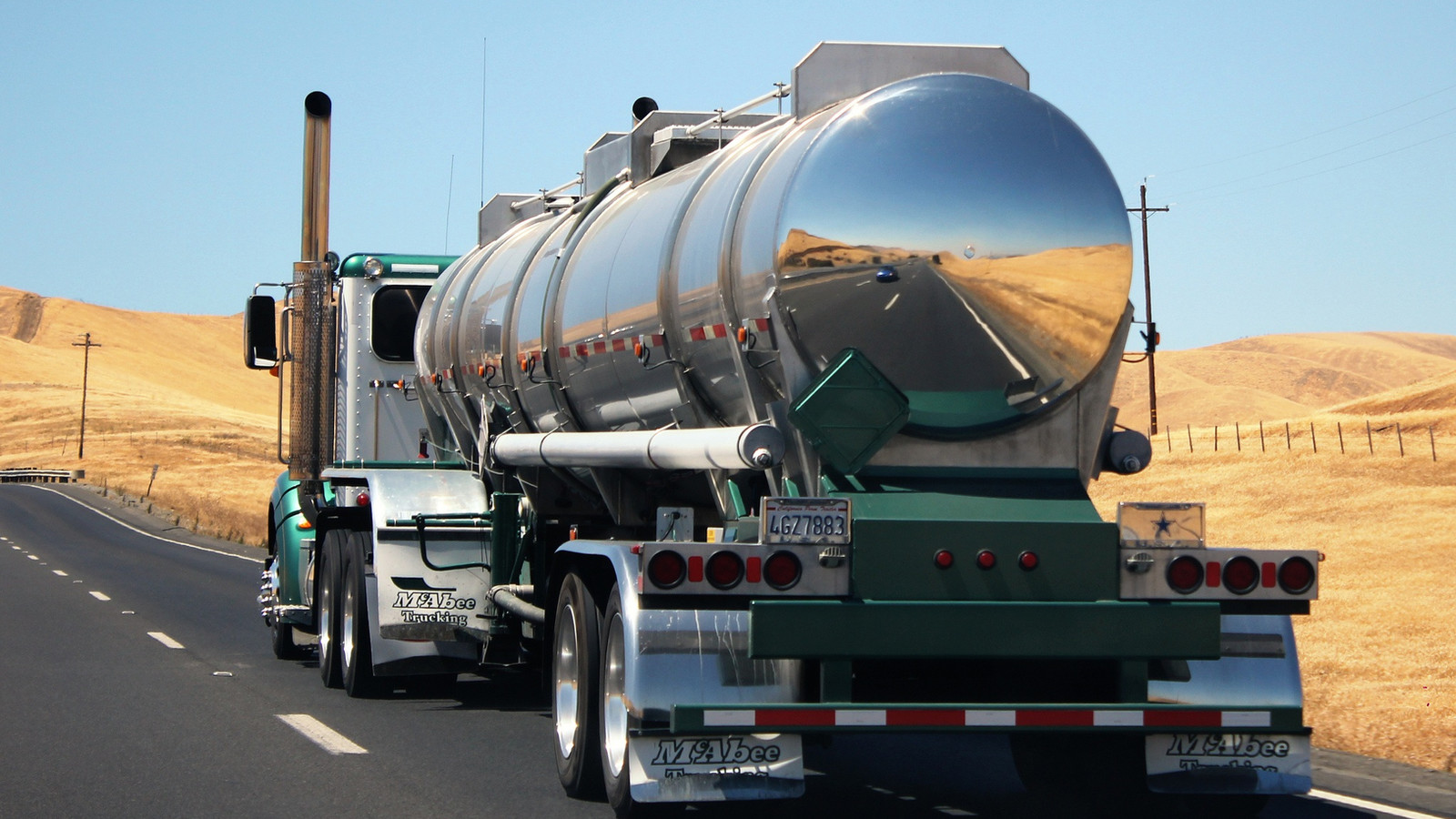 Semi-truck traveling on the highway